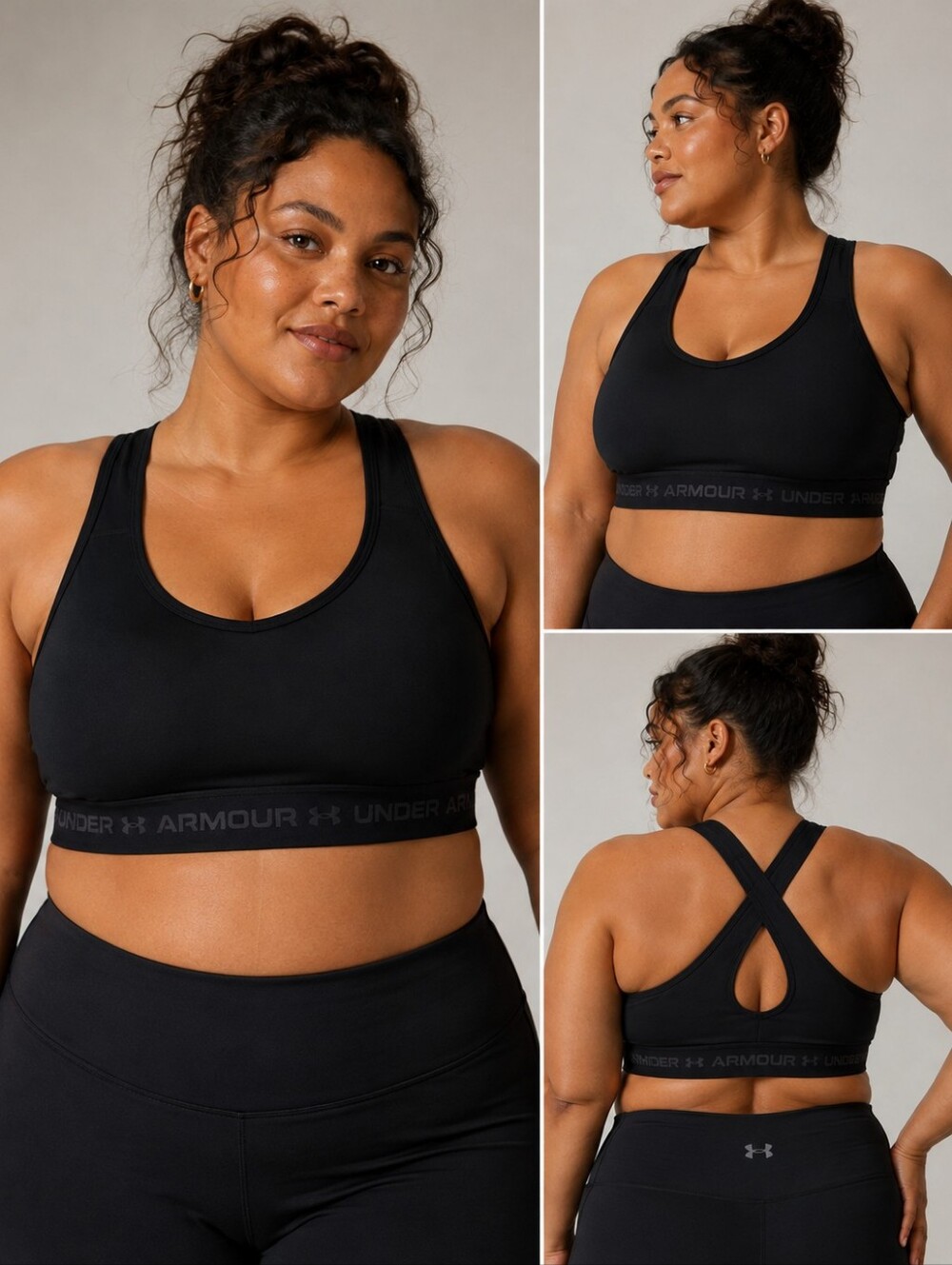 Under Armour Women's Black Crossback Sports Bra 1X